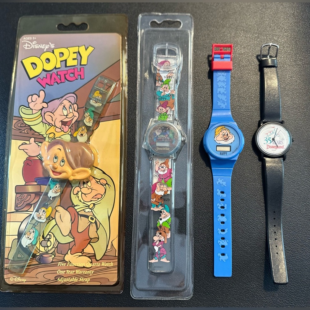 Lot of Four Vintage Disney Watches | Snow White & 35th Anniversary NEW!!